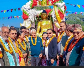 जेष्ठ नागरिक पार्कमा बुद्धको मुर्ति स्थापना