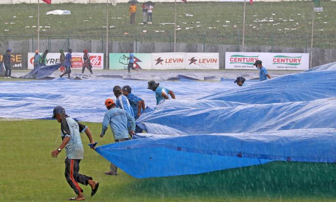 भारी वर्षाका कारण टी–२० खेल अवरुद्ध