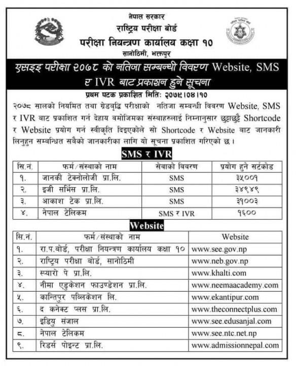 सार्वजनिक भयो एसइईको नतिजा ,यसरी हेर्नुहोस्