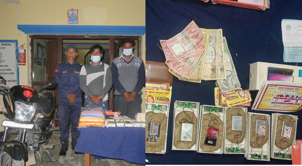 पावर बैंकको खोलभित्र गिलो माटो राखी बिक्री गर्ने पक्राऊ