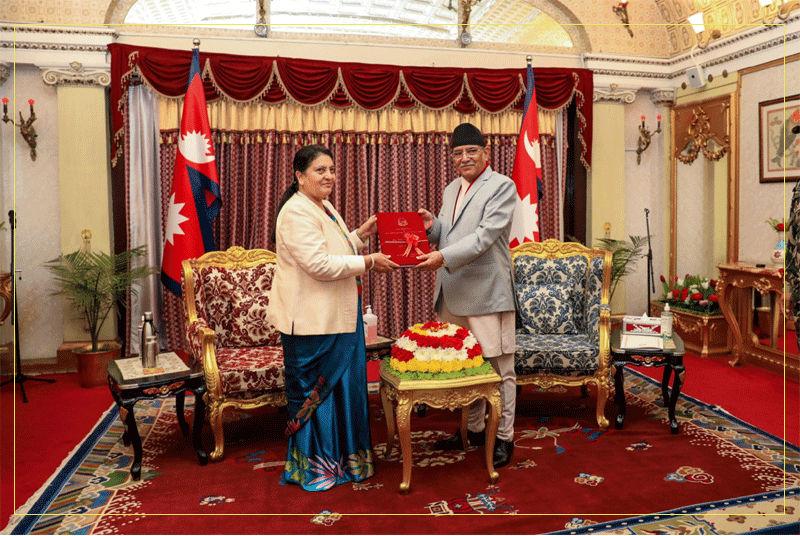 नेपाल सरकारको वार्षिक प्रतिवेदन राष्ट्रपतिसमक्ष पेस